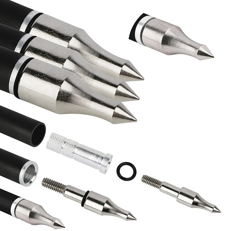 Flecha de carbono mixta, pluma de goma de 3 pulgadas, 30 pulgadas ID6.2mm OD6.8mm, columna vertebral 500, punta de flecha roscada de 100 granos para tiro al objetivo