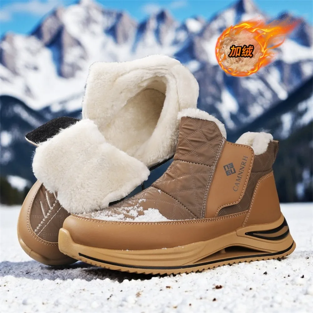 New Winter Boots for Men Snow Outdoor Non-slip Warm Fur Sneakers Lightweight Hiking Shoe Women Broad Sole Boots Chaussure Hommes