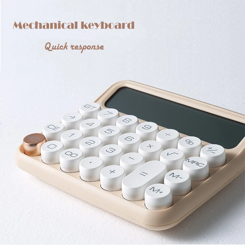 1pc, calculadora estética desktop de 12 dígitos com grande display lcd, calculadora de cores doces botões grandes, botões sensíveis