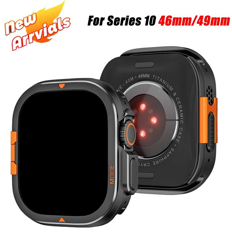 

НОВЫЙ металлический корпус для Apple Watch Ultra 49 мм, чехол серии 10, 46 мм, чехол из алюминиевого сплава для IWatch Ultra 49 мм, 10 46 мм, рамка-бампер