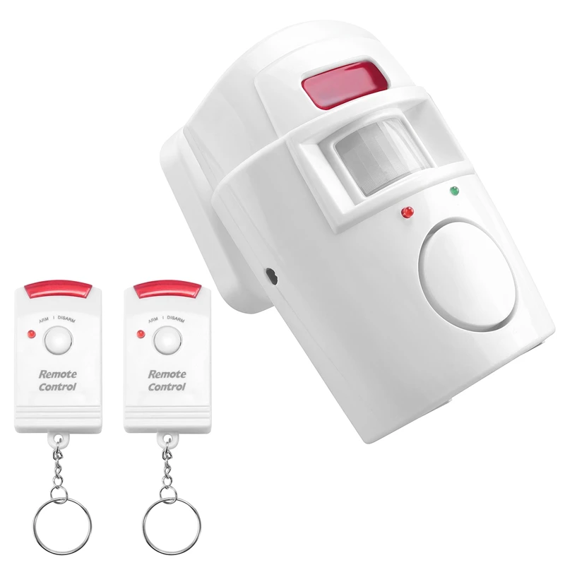 Infrared Motion Sensor Alarm - Burglar Alarm With 2 Remote Controls, Suitable For Home/Garages/Shops