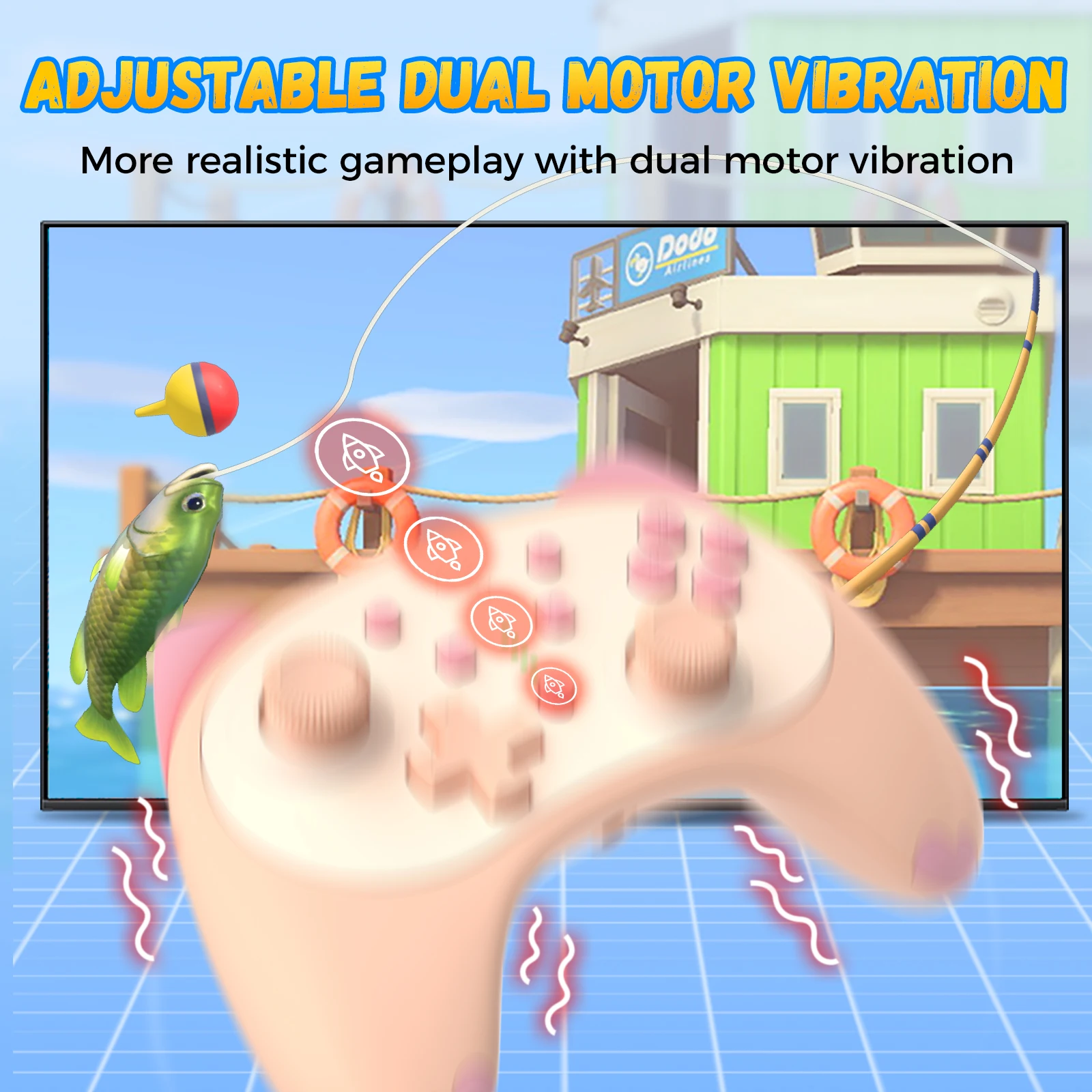 IINE Cartoon Kitten Wake Up Voice Wireless Controller Headset Support Compatible Nintendo Switch/Switch lite/Switch OLED