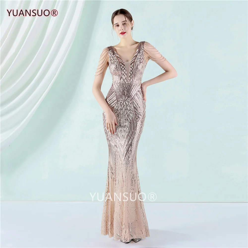

Champagne Color Sexy Mermaid Evening Dress Long Prom Gown Robe De Soiree De Mariage Vestidos De Fiesta Robe Femme