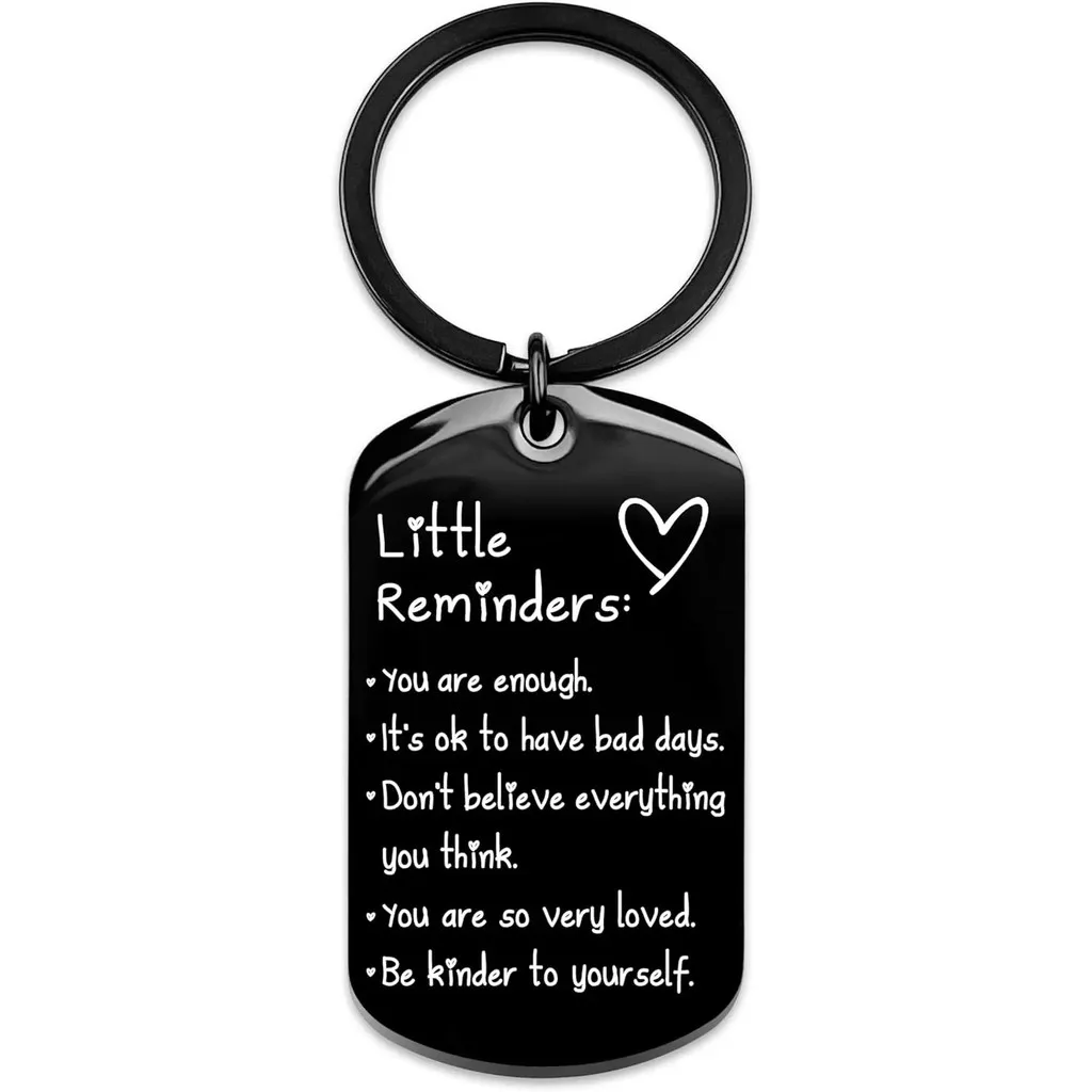 Kleine herinneringen sleutelhanger inspiratie cadeau's vrouwen mannen bevestiging opbeurend mentaal Je bent genoeg sleutelhanger sieraden
