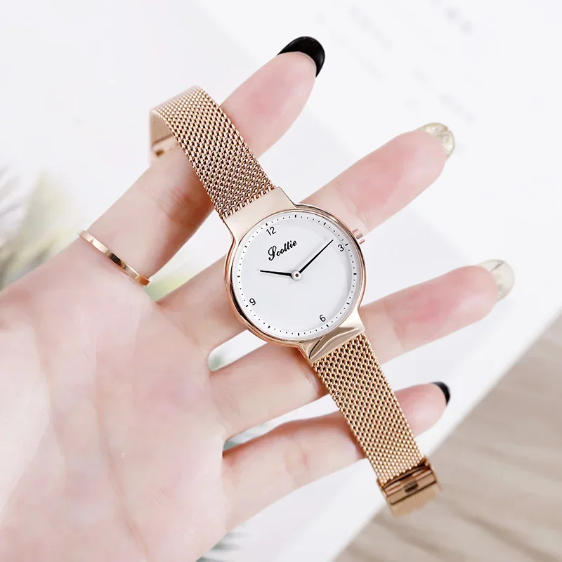 2023 Hot Simple Lovers Watches Men Women Casual Steel Mesh Band Quartz Japan Movt Women's Dress Couple Gifts Relogios Femininos
