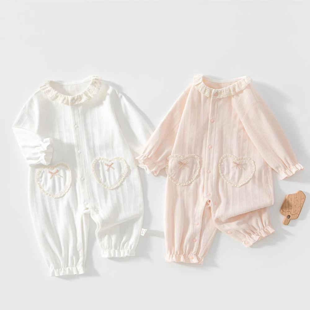 My First Christmas Baby Girl Romper Ruffles Cotton Solid Color Fall Winter Infant Boutique Clothing Princess Newborn Jumpsuit