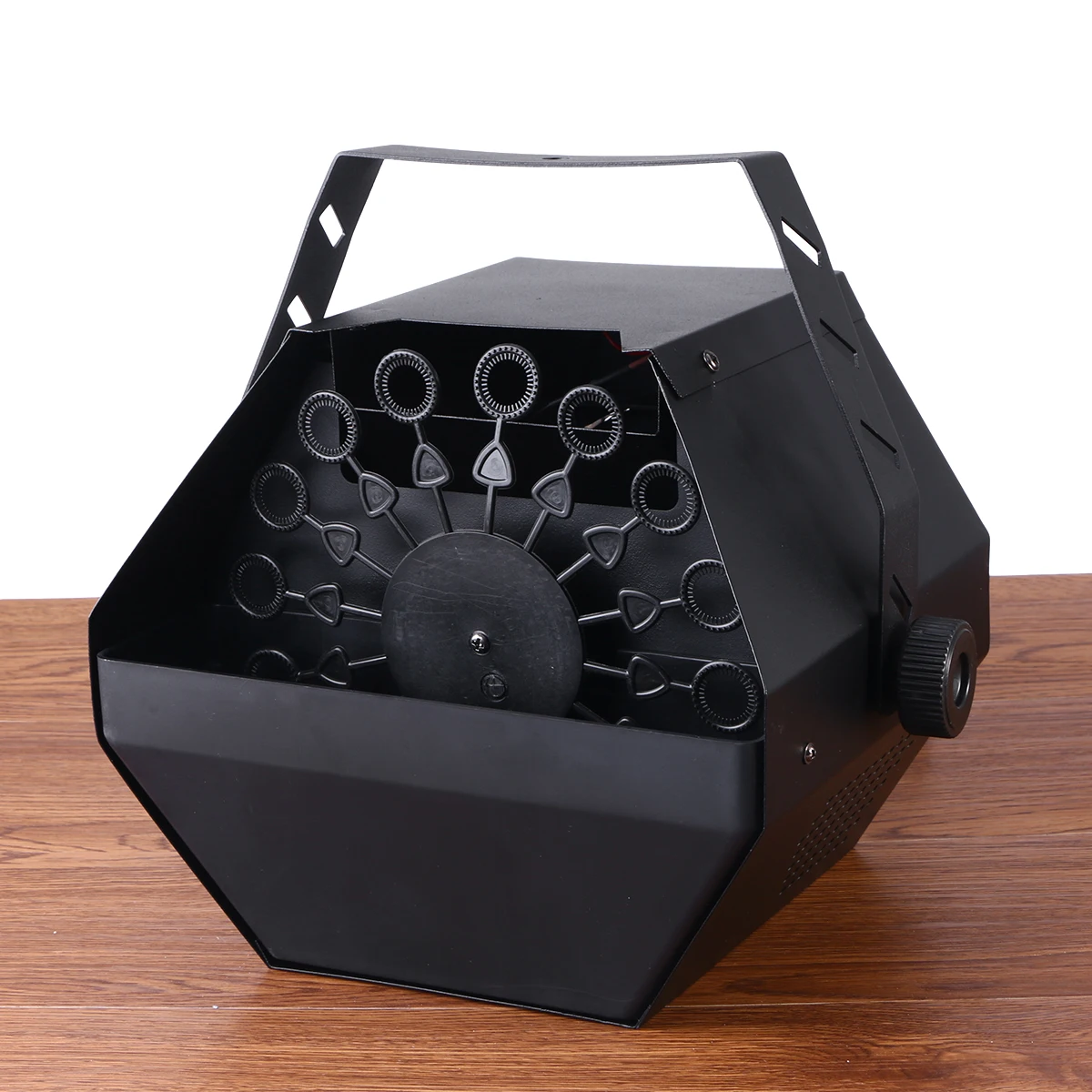 แบบพกพา Bubble Machine 18-22RPM เครื่องเป่าลมไฟฟ้าโลหะขนาดกะทัดรัด Quiet เด็กงานแต่งงานดิสโก้กลางแจ้ง Easy Refill