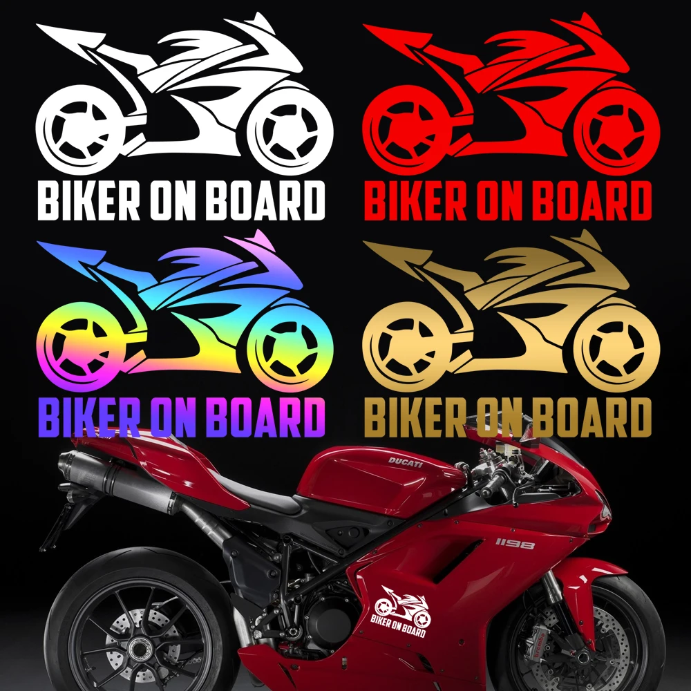 

Байкер на борту светоотражающие автомобильные виниловые наклейки мотоцикл мото скутер авто кузов окна лобовое стекло декоративные наклейки аксессуары