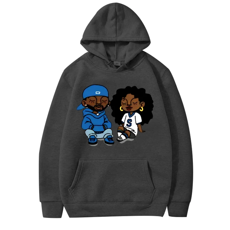 Rapper Kendrick Lamar and SZA II hoodie men women vintage Long sleeve Sweatshirt with print Graphics oversized  hoodie  unisex