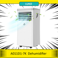 LUKO A011D1-7K 3 in 1 Portable Air Conditioner Dehumidifier, 7000BTU Cooling Capacity, 2 Wind Speeds, 24-Hour ,Remote Control