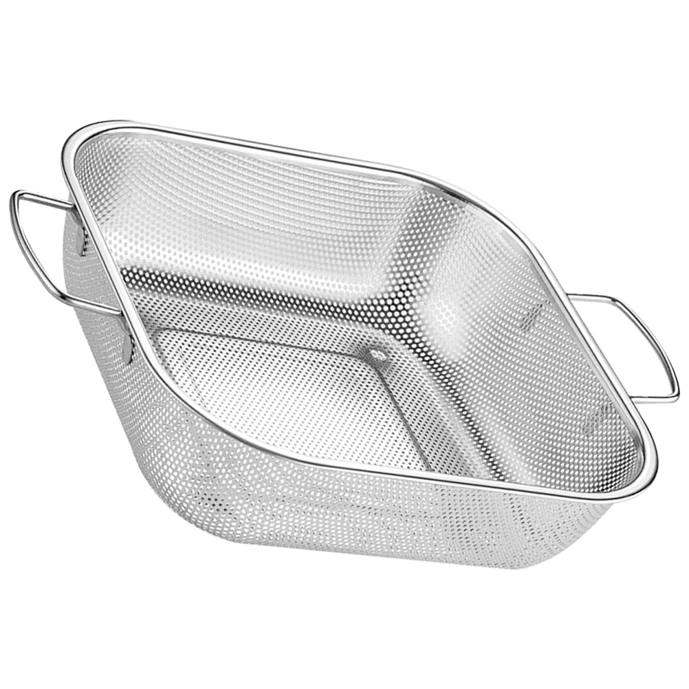 

Double Handle Stainless Steel Drain Basket Heavy Duty Vegetable Fruit Washing Strainer Kitchen Colander Bowl Household Rice Wash