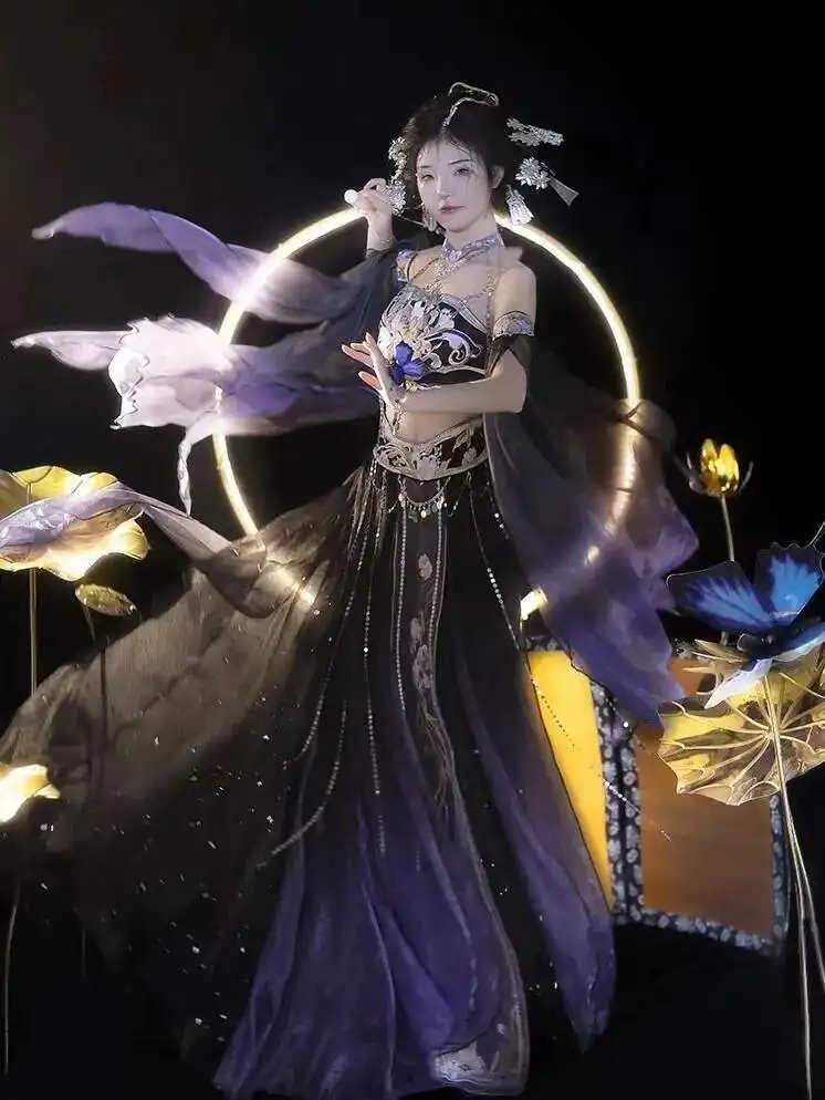 

Feitian Hanfu, одежда для фотосъемки в экзотическом стиле, фотографии путешествий, танцевальное представление в западном регионе, фотография одежды,