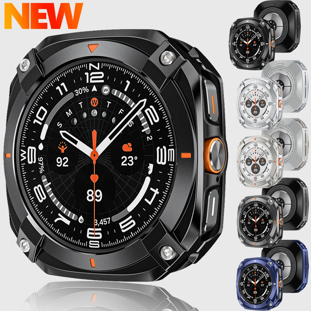 حافظة معدنية للرجال لهاتف سامسونج جالاكسي الترا Watch7 47 ملم من سبائك الألومنيوم غطاء حماية لملحقات ممتص الصدمات لهاتف جالاكسي الترا 7