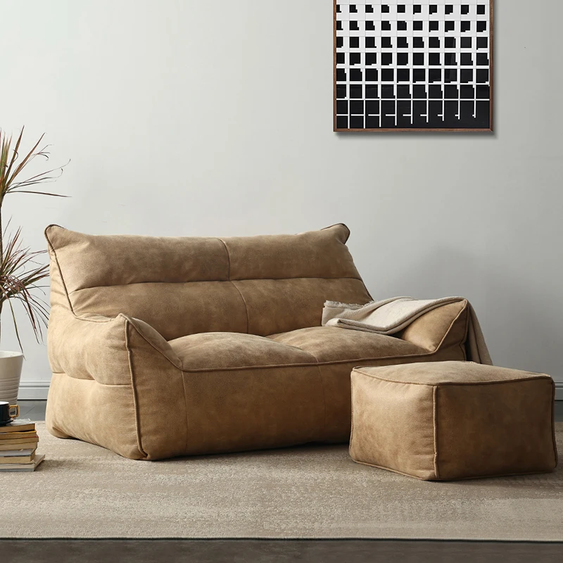 Conjunto de sofás de estilo nórdico para decoración del hogar, cómodos Puffs para dormitorio, grandes y acogedores, modernos