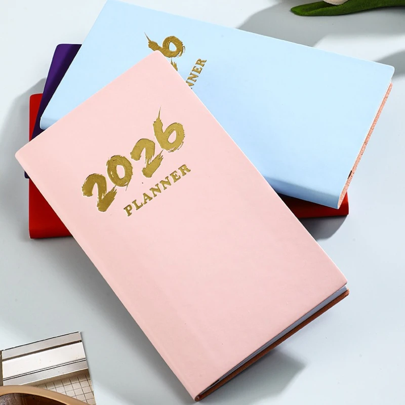 2026 Einfaches Zeitplanbuch, englischer Planer, 365-Tage-Kalenderbuch, Business, Büro, Schule, Taschenbuch, tägliches A5-Effizienzhandbuch