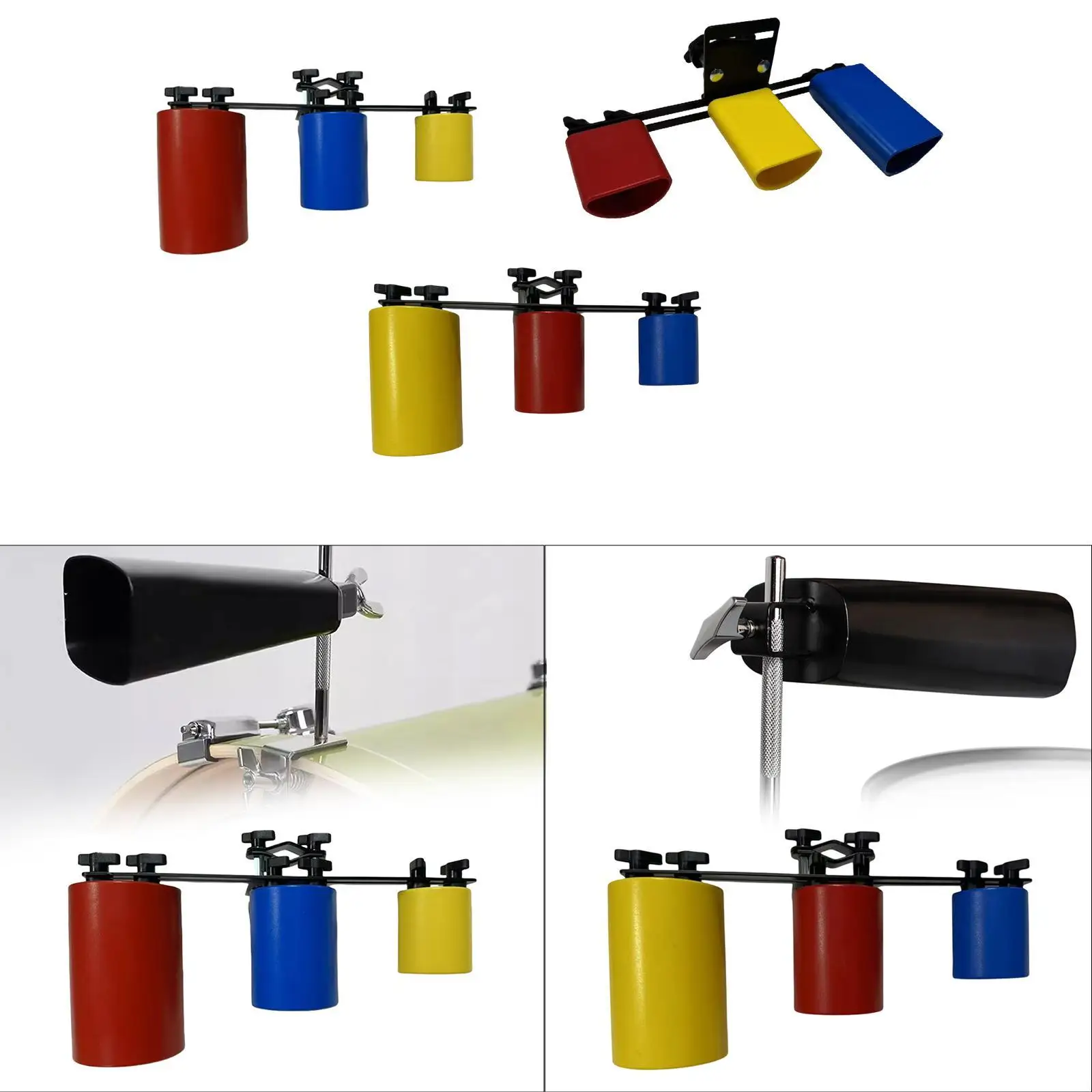 

3-цветный барабан-колокольчик, монтируемые колокольчики, детали барабана, прочный ударный инструмент