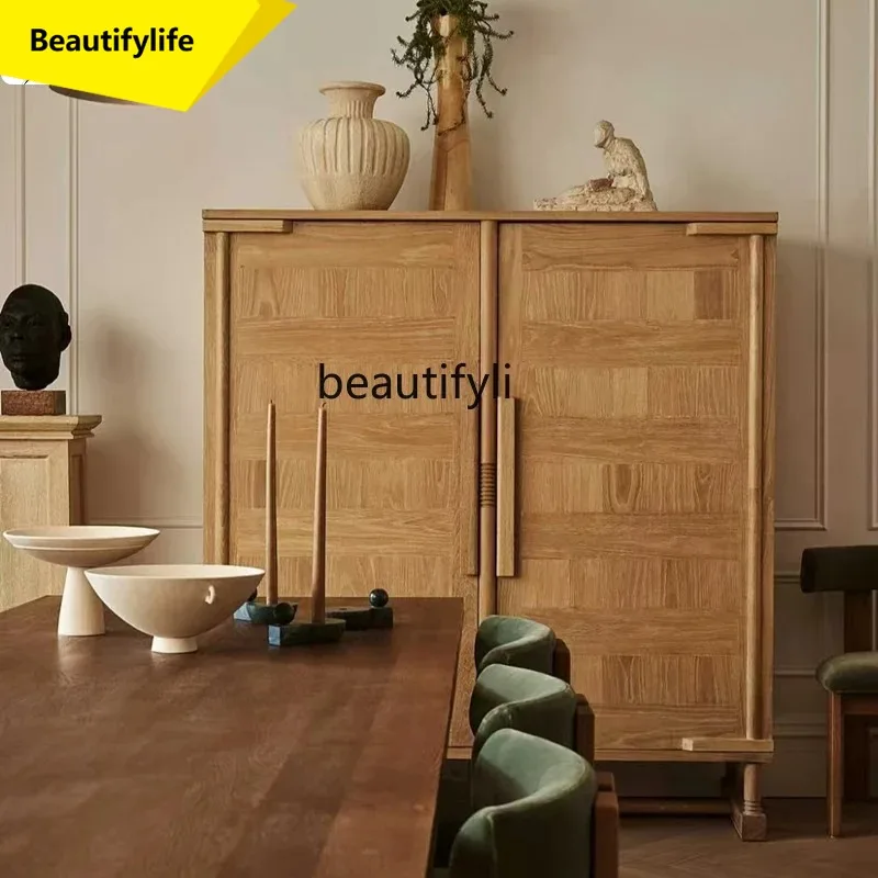 

Wabi-Sabi Style Solid Wood Living Room Storage Cabinet Designer Decorative Wine Cabinet American Country Style Chest of Drawers