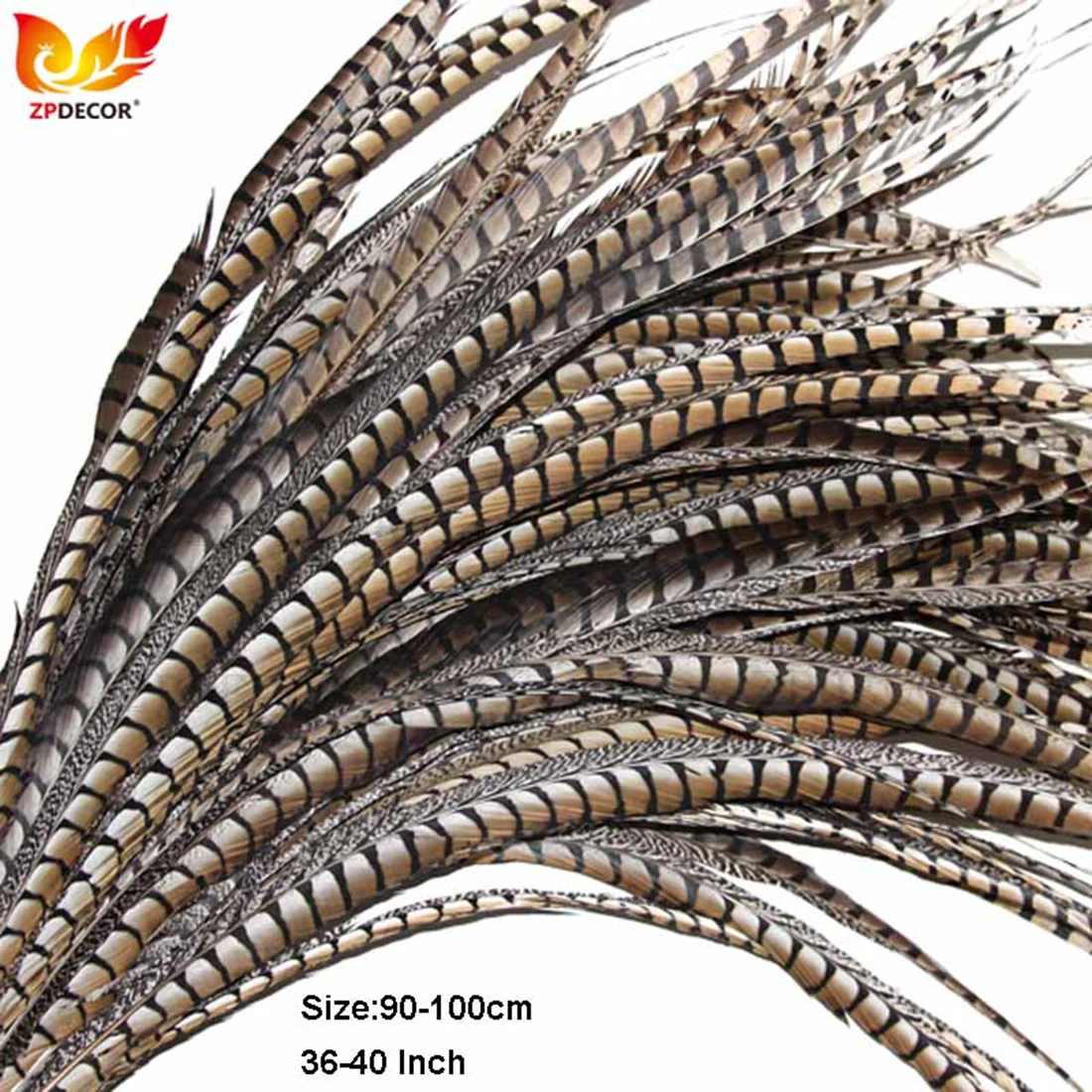 ZPDECOR Lady Pheasant Feathers Long 90-100cm (36-40 Inch) for Fashion Crafts DIY Artwork And Home Decor