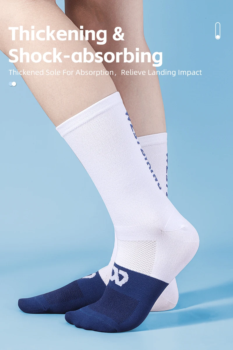 WEST BIKING Fahrradsocken für Männer und Frauen, Farbblock-Design, Atmungsaktive Sportsocken, Hohe Elastizität, Lauf- und Fahrradausrüstung, Größe 37-44 – Detail 8