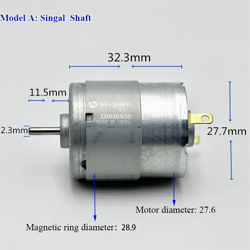 MABUCHI RS-365PH-13205 Carbon Brush Motor Singal Shaft/ Dual Shaft Electric DC Motor 12V 18V 24V 8200RPM for Printer