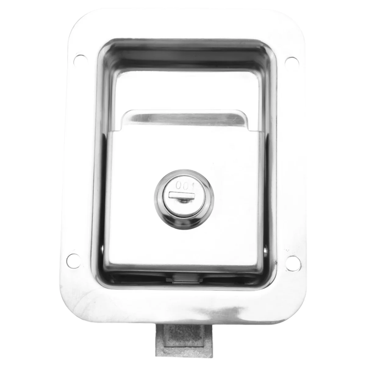 Paddle Slam Latch with Lock & Key Travel Trailer Lock Stainless Steel RV Door Latch Heavy Duty Flush Mount Handle Latch