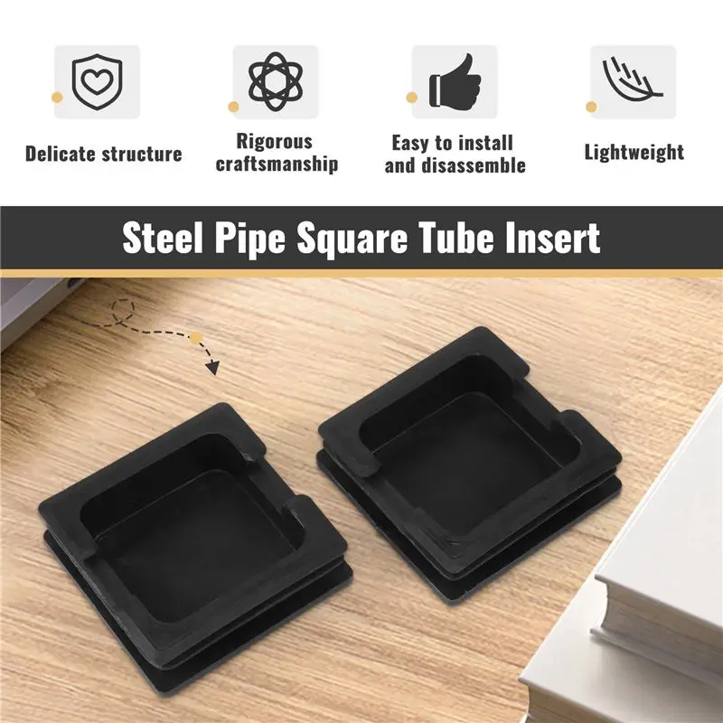 【بيع 24 ساعة】75 مم × 75 مم أغطية بلاستيكية مربعة أنبوب إدراج نهاية تقطيع 2 قطعة