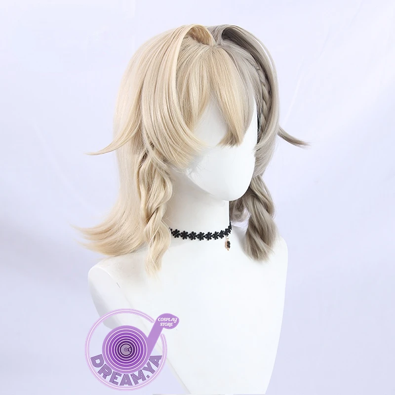 VILL-V Cosplay Wig Honkai Impact Mixed Color Short Heat Resistant Synthetic Hair Halloween Carnival Party Role Play + Wig Cap