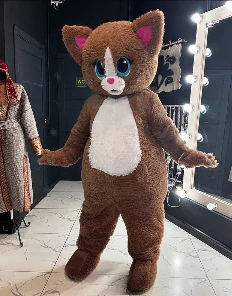ชุดมาสคอตแมวสิงโตน่ารักสำหรับงานโฆษณา คอสเพลย์ ผู้ใหญ่ ฮาโลวีน คริสต์มาส การแสดงการ์ตูนอนิเมะสัตว์