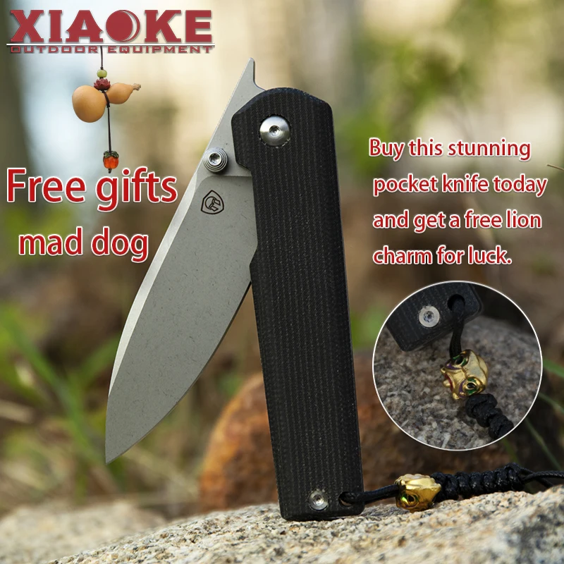 

Professional D2 Steel Folding Pocket Knife, High-Density Linen Foldable EDC for Camping Hunting, Premium Collector's Outdoor Too
