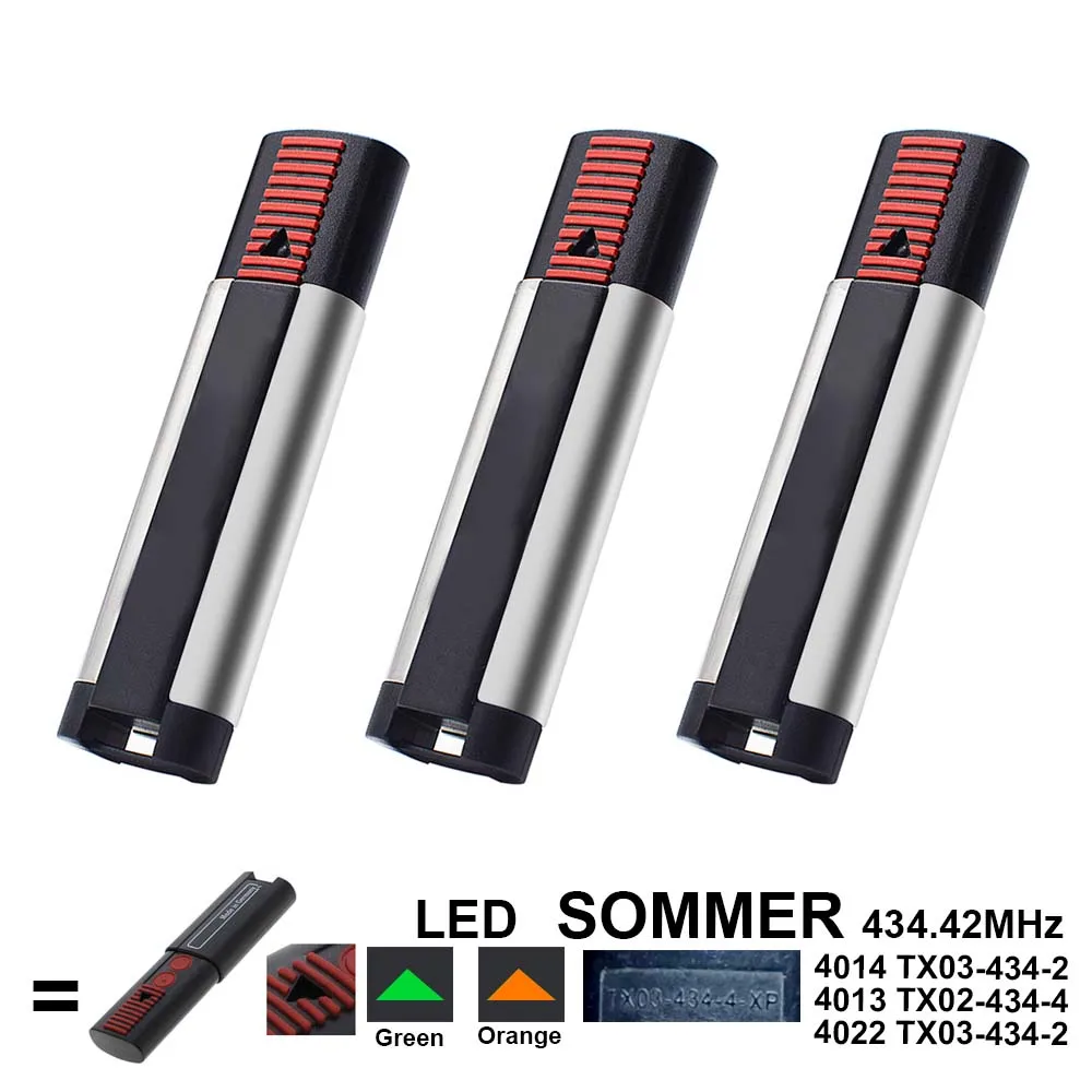 

3PCS SOMMER 434.42MHz TX03-434-4-XP Replacement For 4014 TX03-434-2 4022 TX02-434-2 4013 TX03-434-4-XP Garage Remote Control