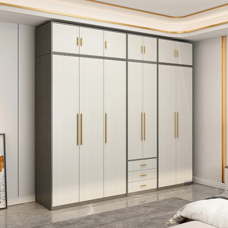 White Wardrobe Home Bedroom Nordic Modern Simple Wardrobe Multifunctional Large Wardrobe Economical Locker Combination