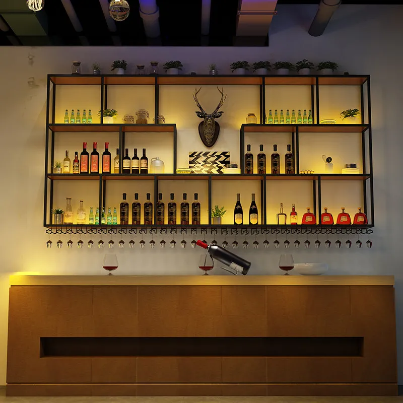 Designer Bartender Bar Cabinet Accessories Commercial Tequilavino Display Wine Cabinet Decoration Armadi Aperti Home Furniture