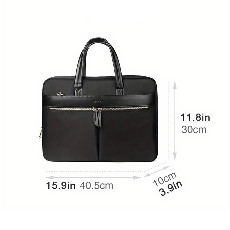 Fashion Waterproof Business Briefcase 15.6 inch Laptop Bag Document Organizer Shoulder Bag