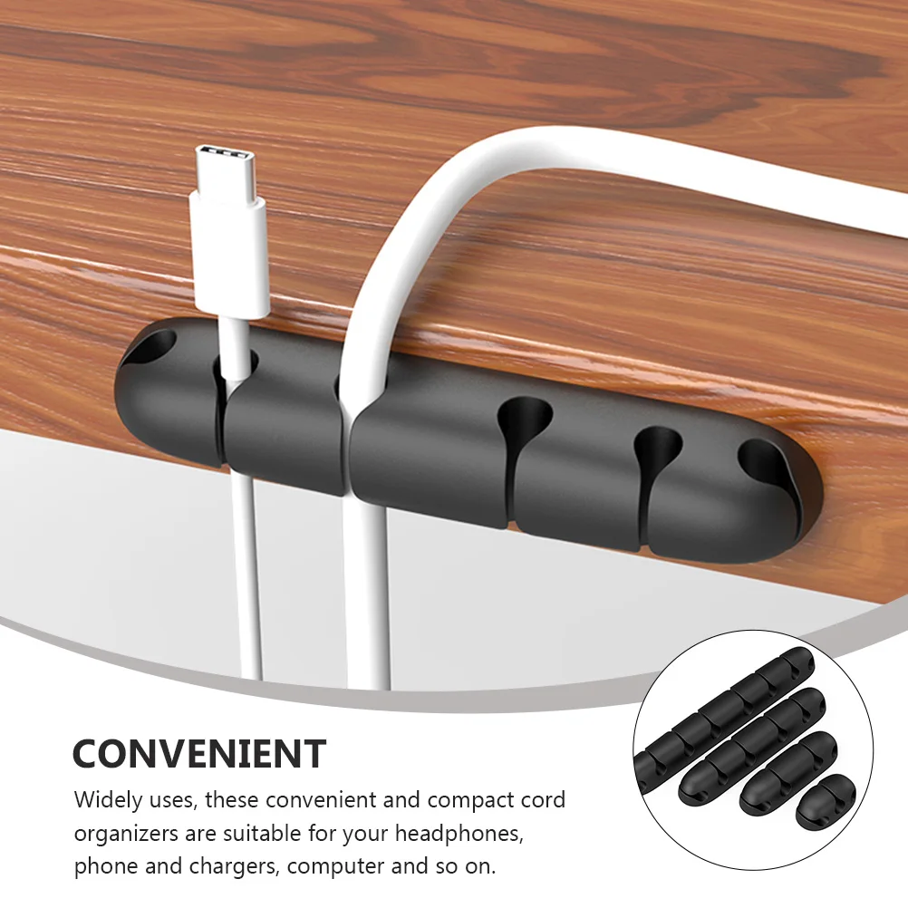 

4pcs Silicone Cable Organizer Clips Home Office Desk Wire Management Durable No Trace Cord Holder For Headphones Chargers Cables