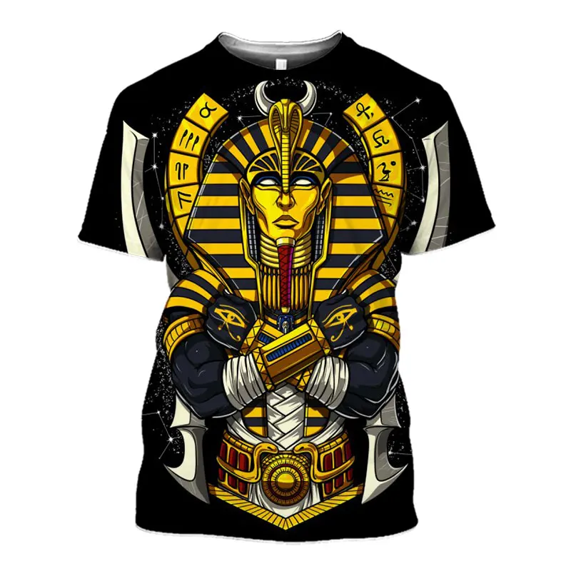 Funny 3D Anubis Print Men's T Shirt Hip Hop Trend Streetwear Summer Casual O-neck Short Sleeve Man Top Fashion Loose y2k Clothes