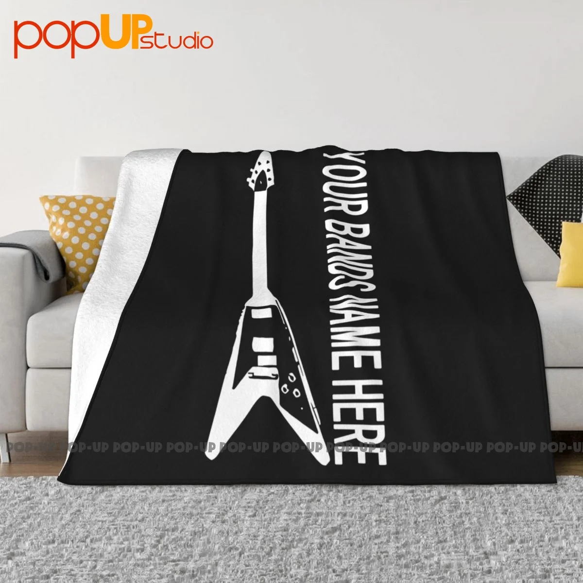 Flying V Guitar Concert Gig Band Tour Blanket Classic Plus Velvet Bedding Travel