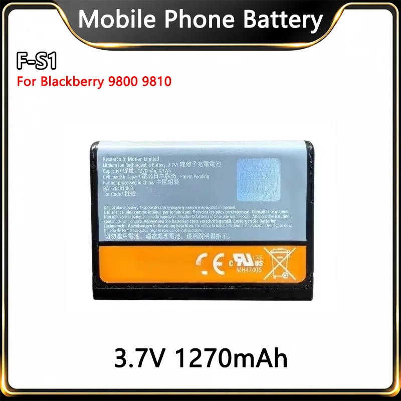 New 3.7V 1270mAh F-S1 FS1 Replacement Mobile Phone Battery For Blackberry 9800 9810 High Quality batteries