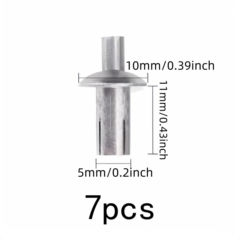 7 pcs 5*11mm Hammer Drive Rivets for Daily DIY Projects, Hammer Strike Installation, Expansion Lock Design