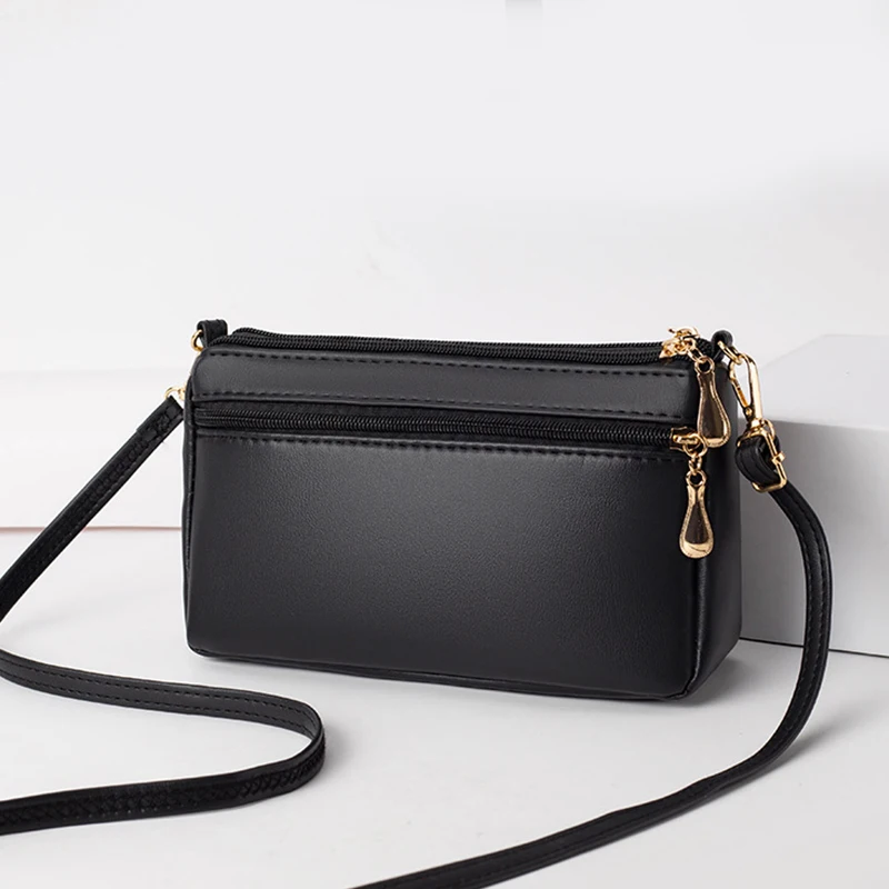 PU Leather Crossbody Bags Zipper New Fashion Shoulder Bag for Women Large Capacity Tassel Thread Small Purse and Handbags