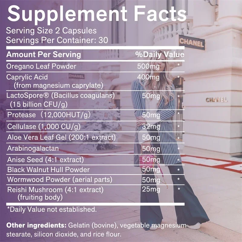 Candida Complex - Oregano Leaf Extract, Balance Gut Flora, for Better Digestion, Gut Cleansing and Immunity, Improves Metabolism