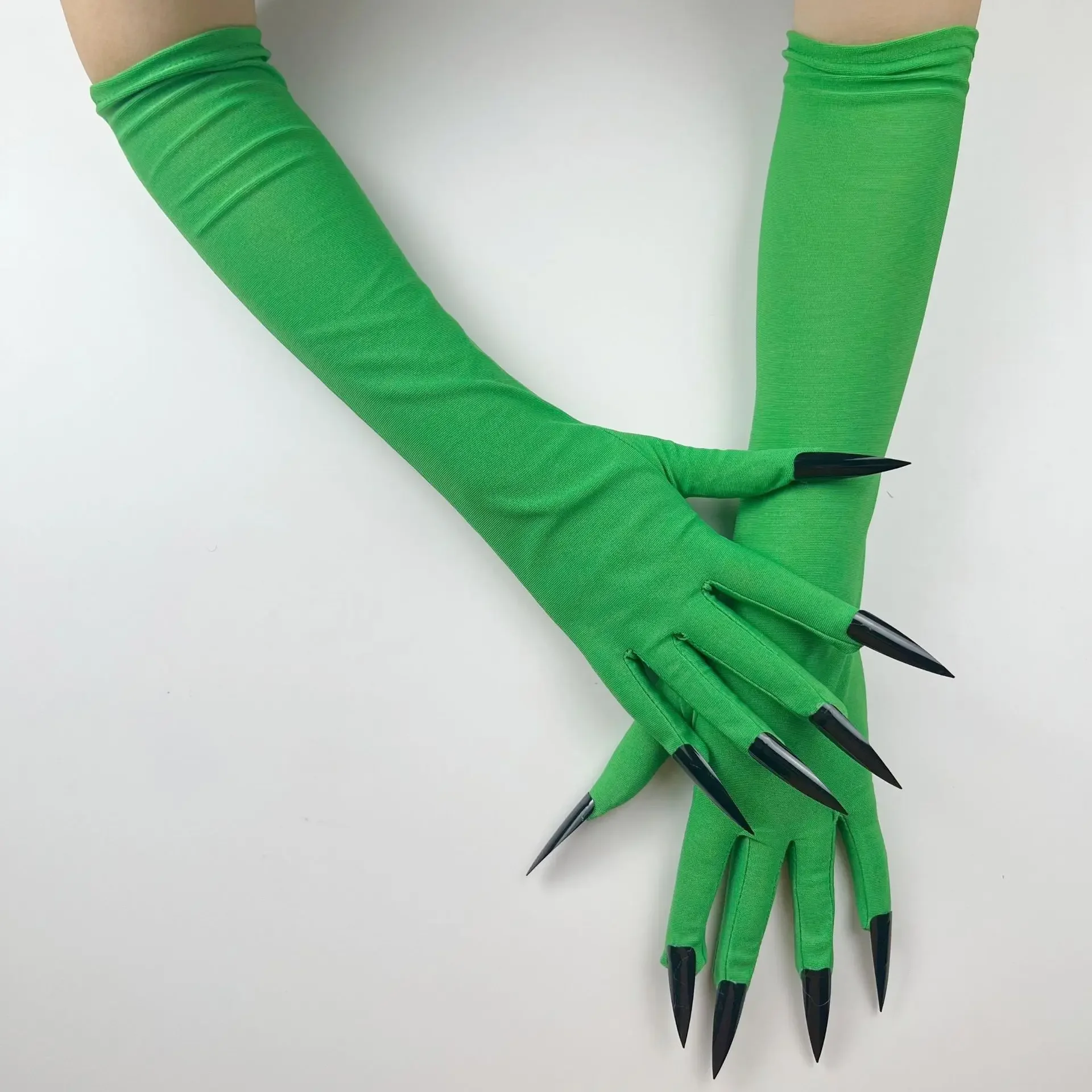 Adult Women Halloween Demon Long Nails Ghost Gloves Performance Props Costumes Party Holiday DIY Decorations