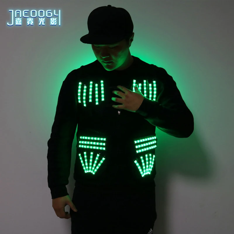 LED Luminous Color Vest, Stage Clothes, Singer Performance, Fluorescent Vest, Bar Nightclub, Flashing Atmosphere Props, New