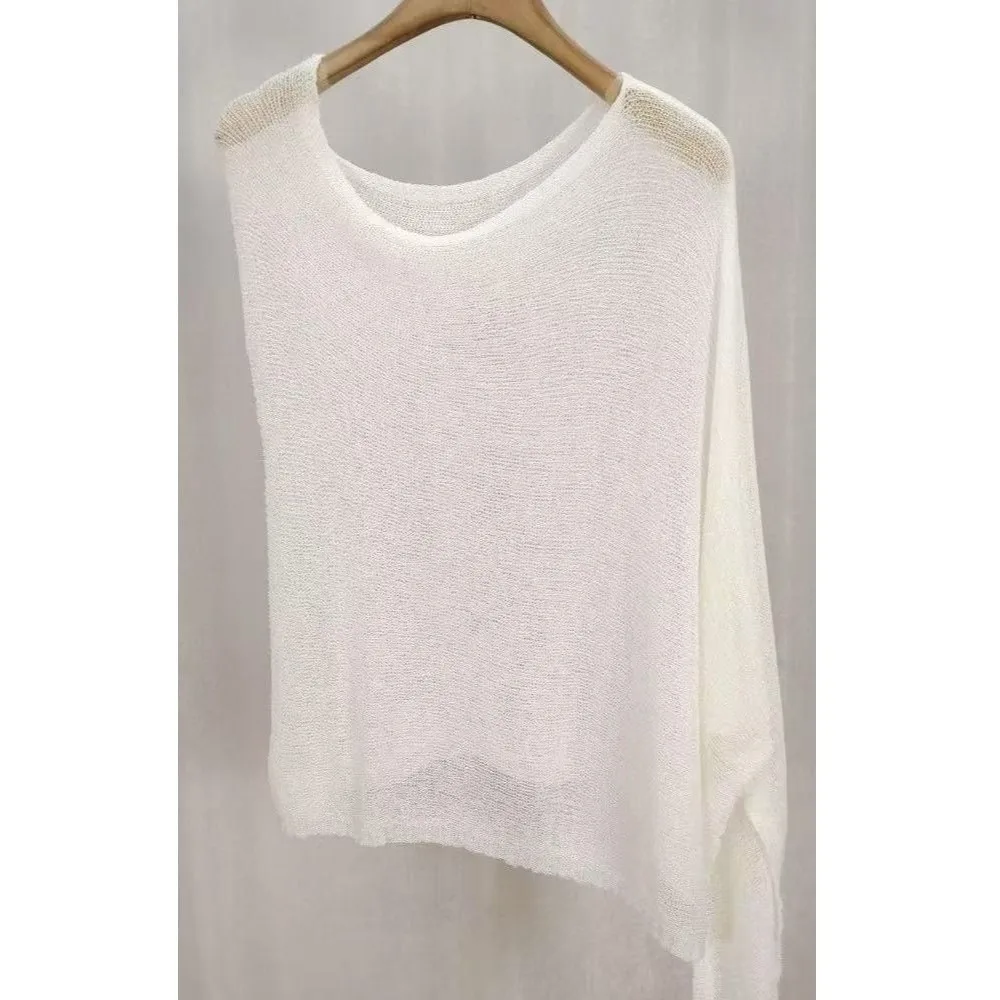 

Новый женский вязаный кардиган с открытыми плечами и нерегулярным треугольным подолом, свободный пуловер, пляжные топы для женщин