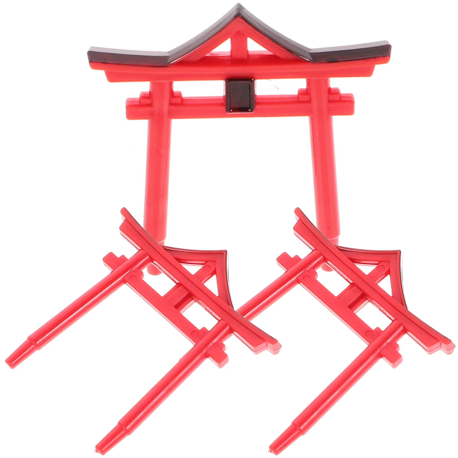 Mini decoración de tanque de peces Torii, estatua artesanal de estilo Zen, Micro paisaje, acuario, 3 piezas