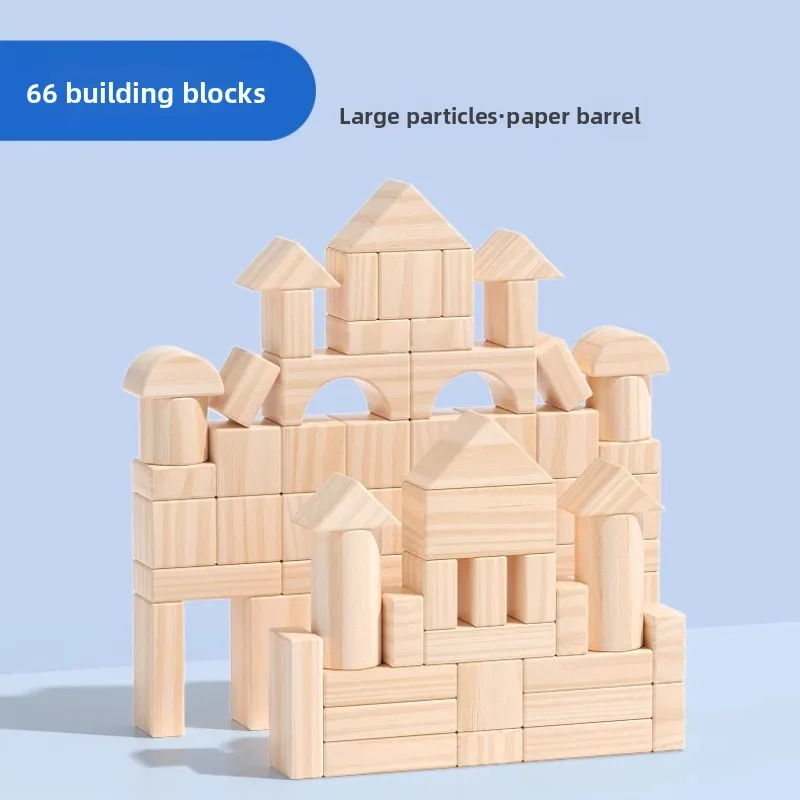 Bouwstenen van natuurlijk hout, educatief speelgoed met grote deeltjes, leren van peuters en baby's, niet-giftig beukenhout, 3-6 jaar