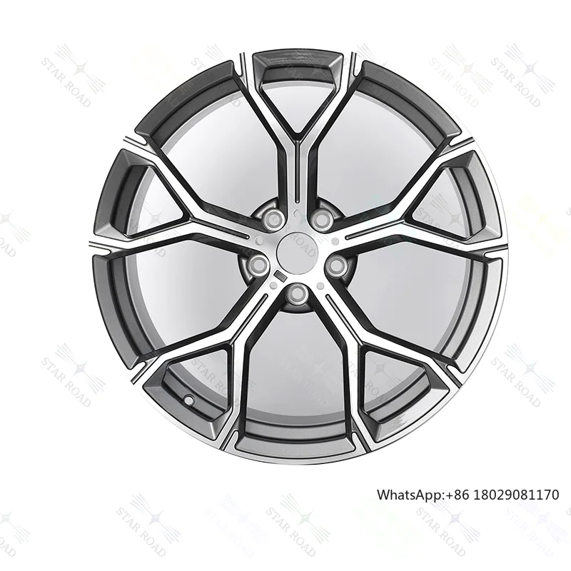 RCSR Hot Sale 5x112 5x120 Original Aluminum Passenger Car Forged Wheel Gun Gray With Machine Face Five Spokes Cast Rim for BENZ