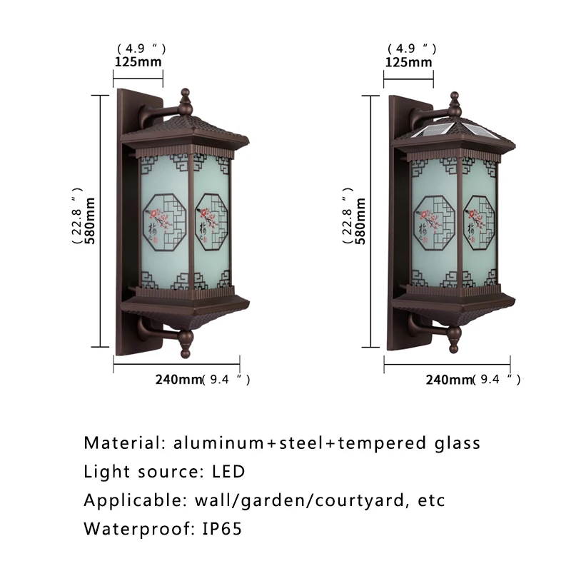 Soura Outdoor Solar Wand lampe Kreativität Pflaumen blüte Muster Wand leuchte Licht LED wasserdicht IP65 für Home Villa Innenhof