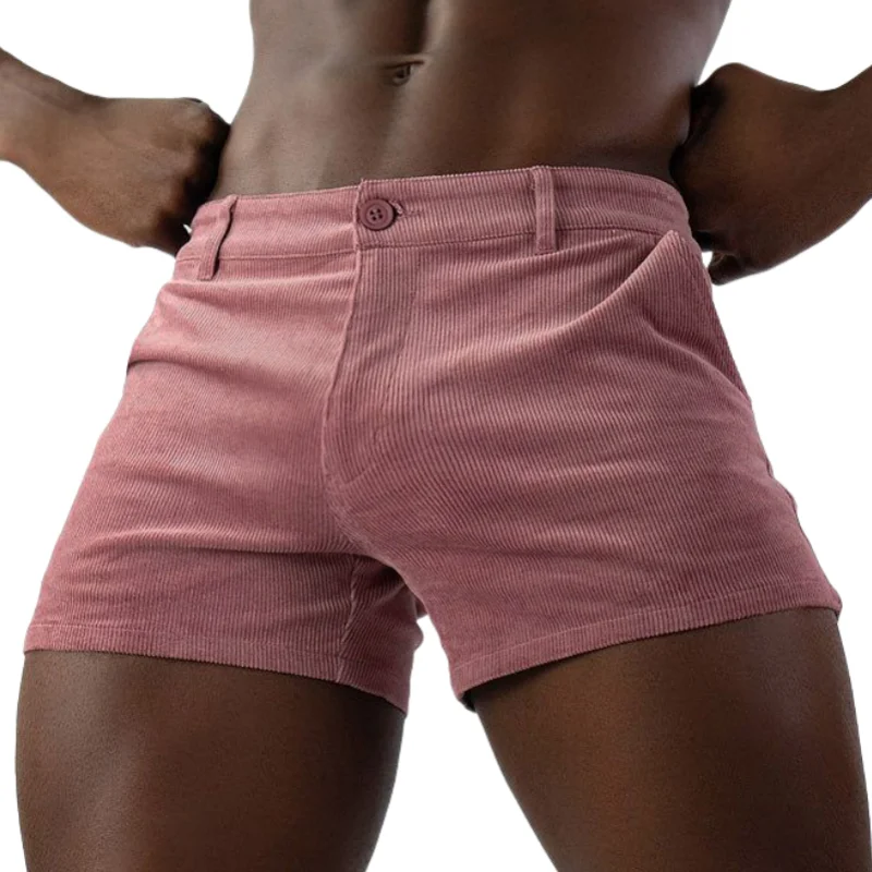 

New vintage fashion shorts men's summer trend elastic shorts men's casual solid color shorts sports slim breathable sweatpants