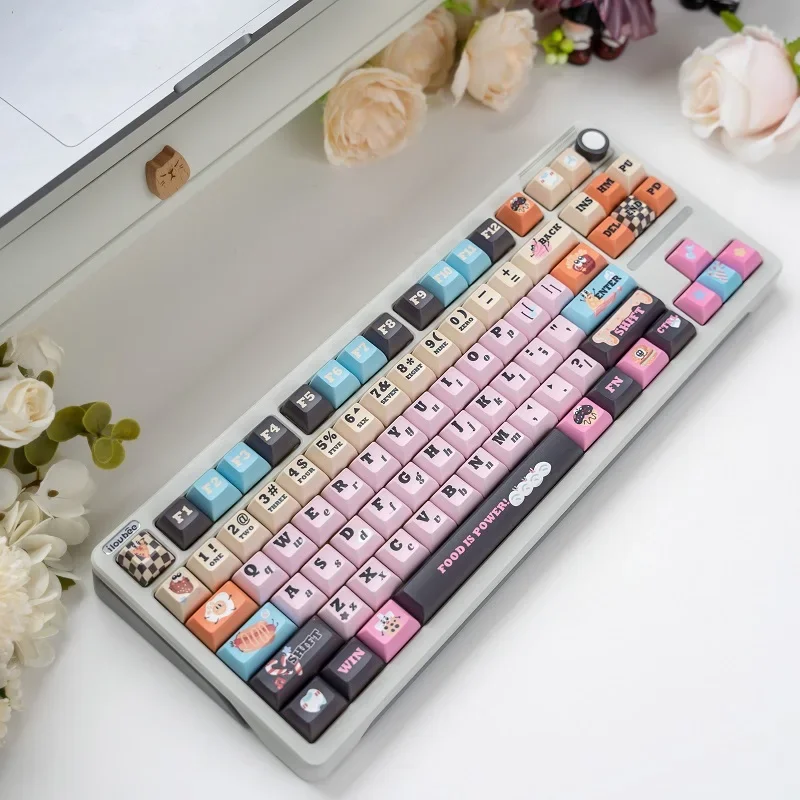 Caloric Dopamine Theme Keycap 142Key PBT Custom Pink Girl Keyboard Cap KCA Profile Key Cap for Mechanical Keyboard Accessories