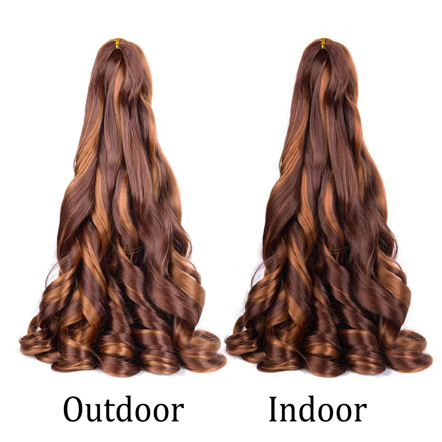 2pc Curly Braiding Hair 24Inch Loose Wavy Bouncy Braiding Hair Extensions 150g/Pack Synthetic French Curl Crochet Hair Extension